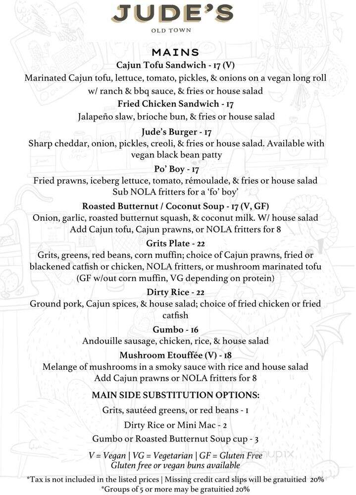Jude's Old Town - Seattle, WA menu_pic