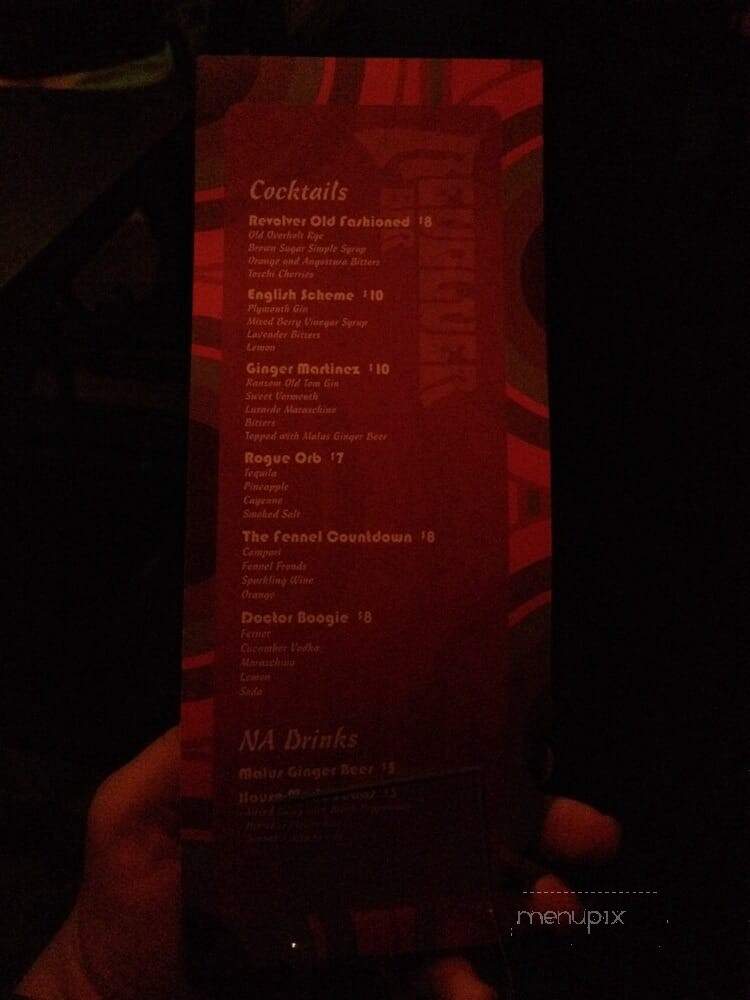 Revolver Bar - Seattle, WA menu_pic