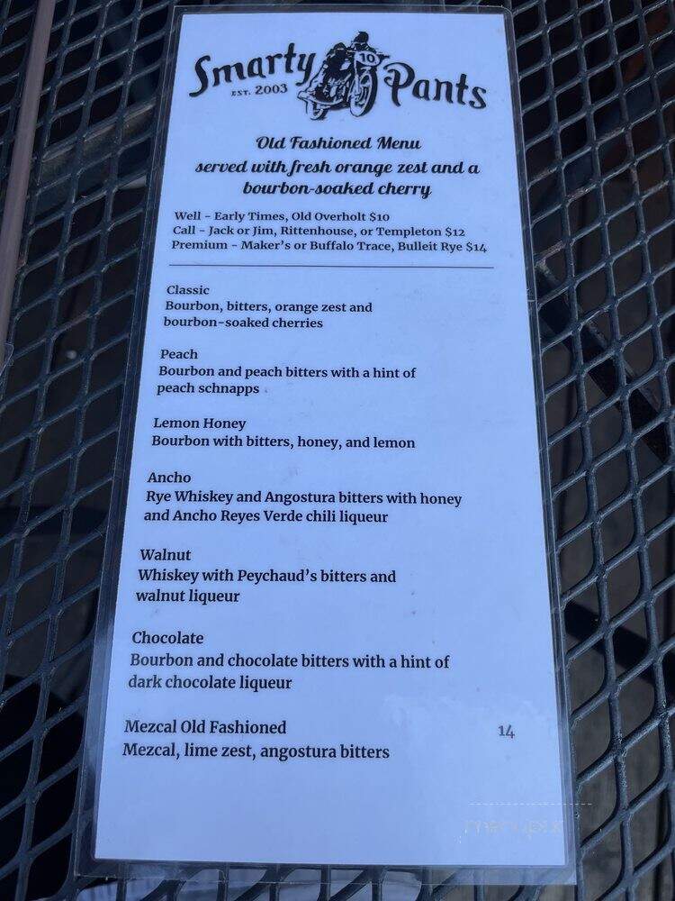 Smarty Pants Garage - Burien, WA menu_pic