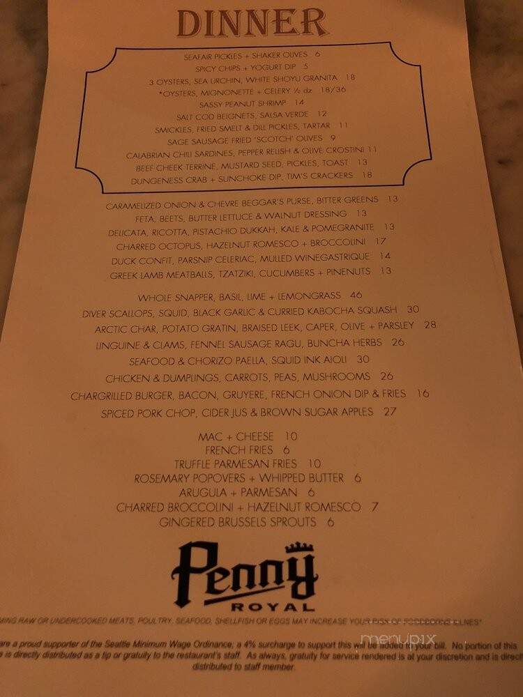 Pennyroyal - Seattle, WA menu_pic