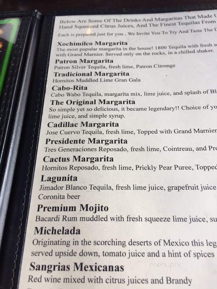 Xochimilco Tequila Bar - Yakima, WA menu_pic