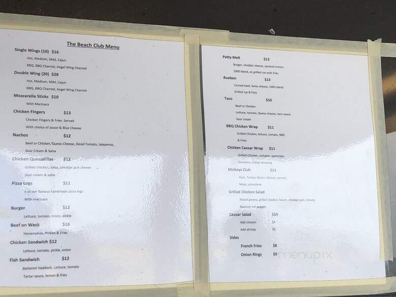 Mickey Rats Beach Club - Angola, NY menu_pic