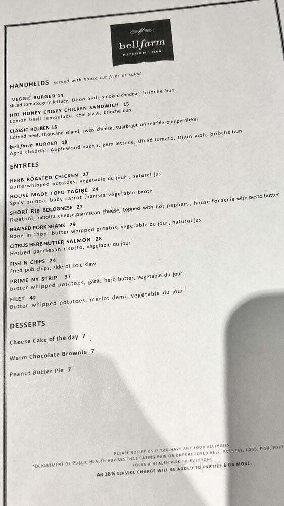 Bellfarm - Pittsburgh, PA menu_pic