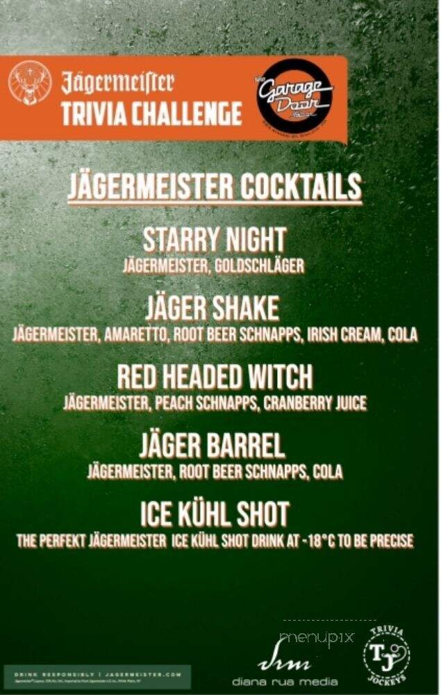 Garage Door Saloon - Pittsburgh, PA menu_pic