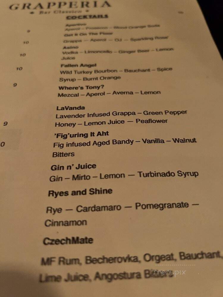 Grapperia - Pittsburgh, PA menu_pic