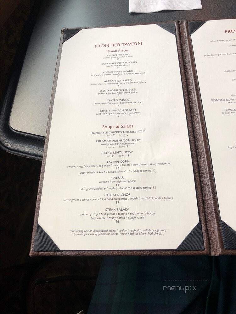Frontier Tavern - Bedford, PA menu_pic