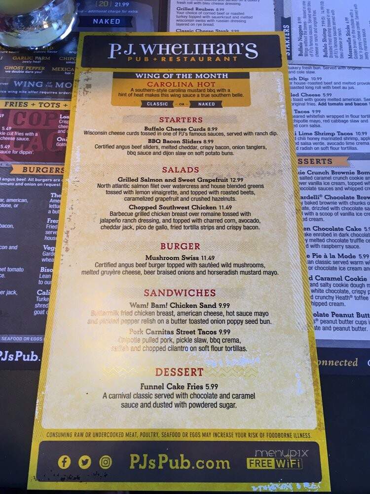 PJ Whelihan's - Downingtown, PA menu_pic