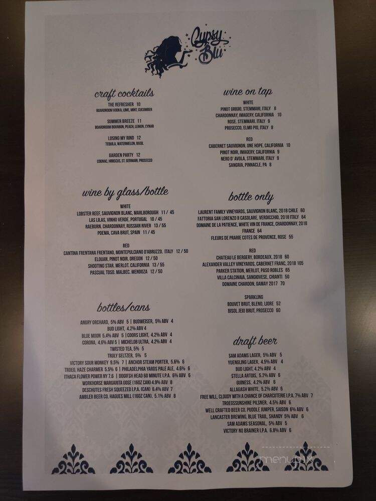 Gypsy Blu - Ambler, PA menu_pic