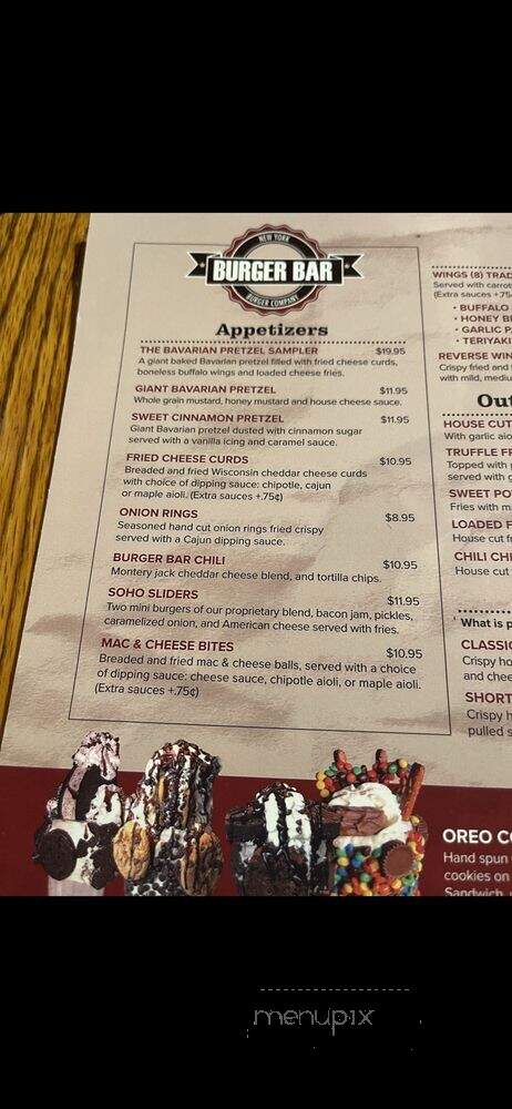 New York Burger Bar - Massapequa, NY menu_pic
