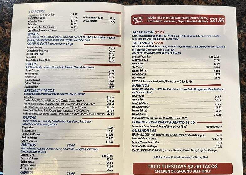 Texas Taco - Deer Park, NY menu_pic