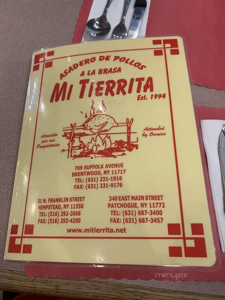 Mi Tierrita Restaurant - Patchogue, NY menu_pic