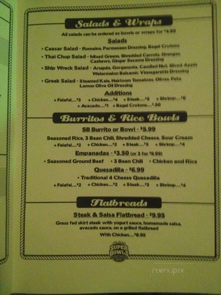Super Bowls - Sayville, NY menu_pic