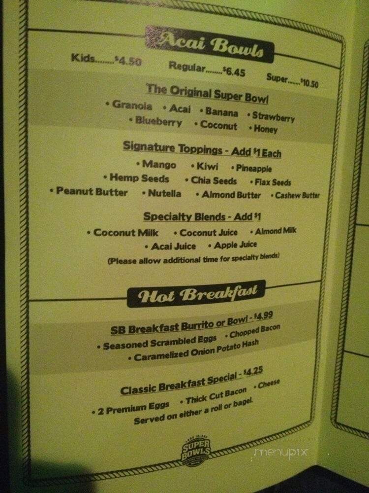 Super Bowls - Sayville, NY menu_pic