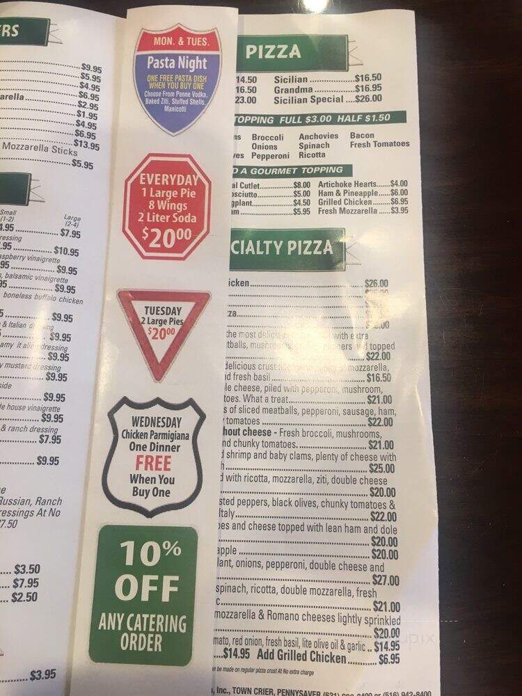 Frank's Route 27 Pizza - Islip Terrace, NY menu_pic