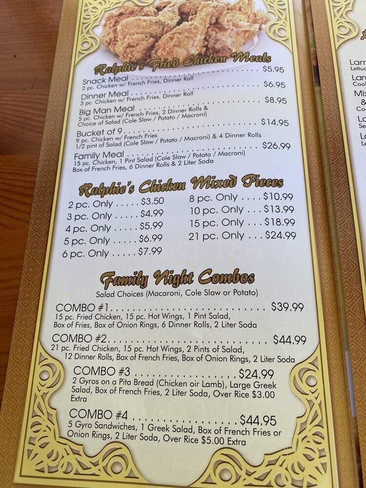 Ralphies Chicken and Gyro - Coram, NY menu_pic