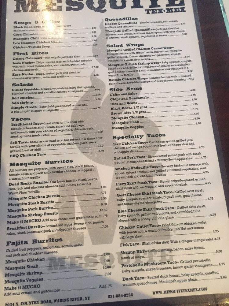 Mesquite Tex Mex - Wading River, NY menu_pic