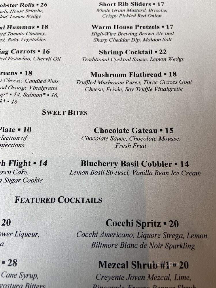 Library Lounge at Biltmore Inn - Biltmore Forest, NC menu_pic