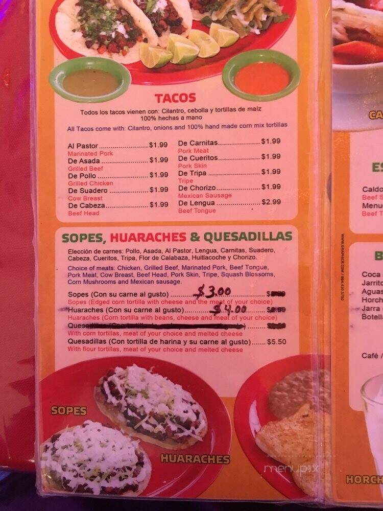 La Costena - Taylors, SC menu_pic