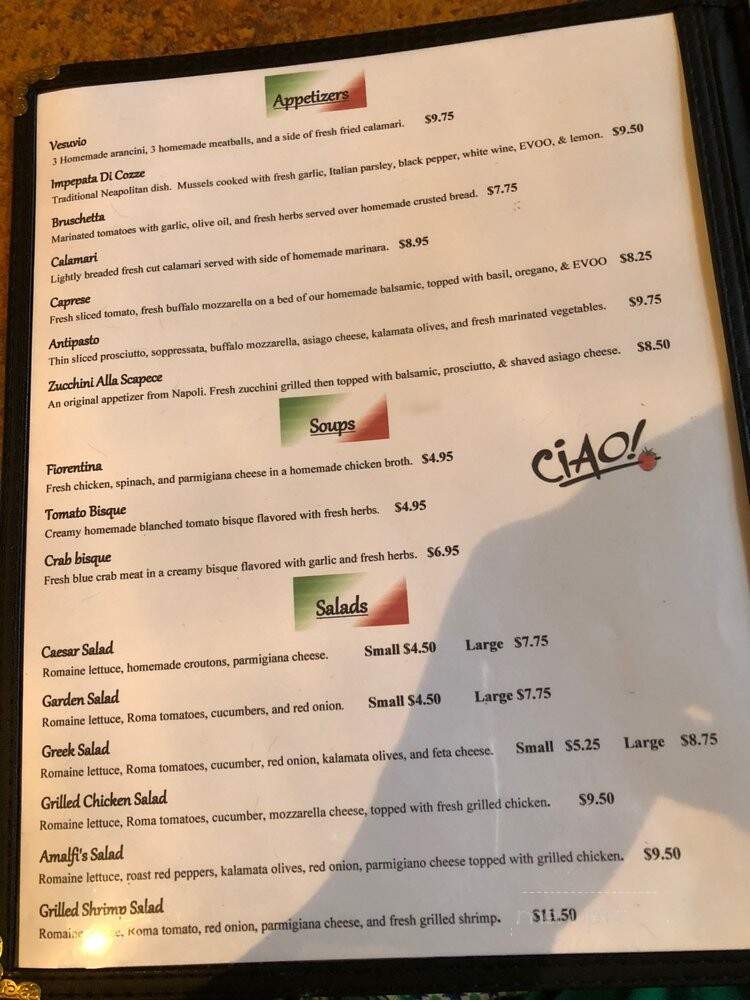 Amalfi's Italian Restaurant & Pizzeria - Mount Pleasant, SC menu_pic