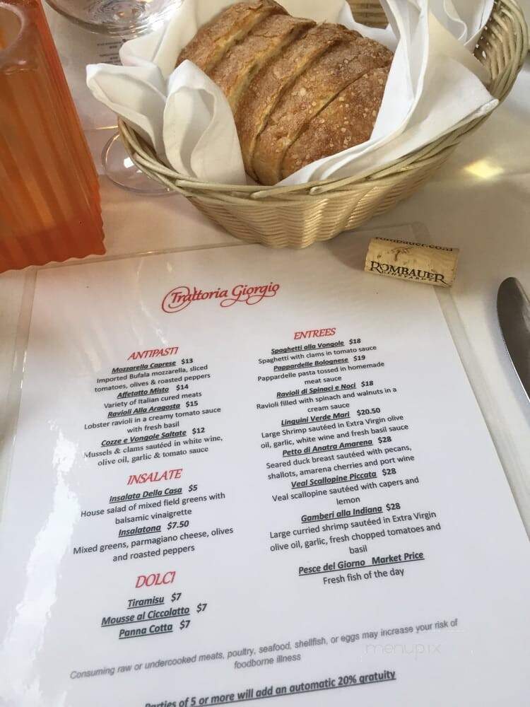 Giorgio's Restaurant - Greenville, SC menu_pic