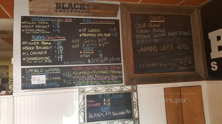 Blacks Smokehouse - Seneca, SC menu_pic