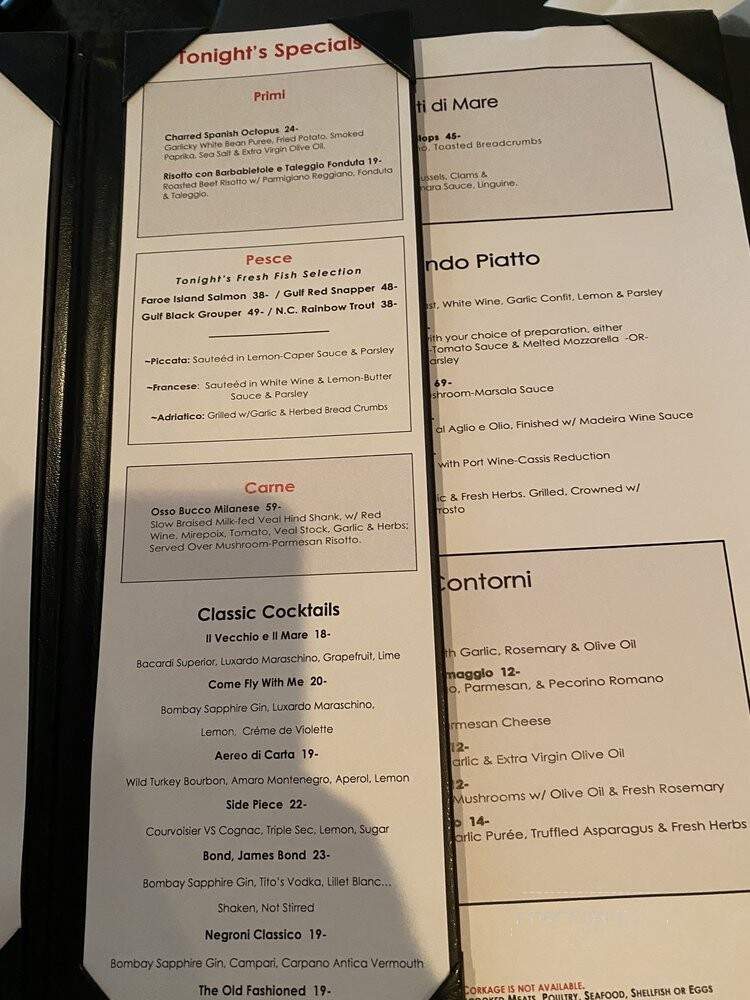 Ristorante Paoletti - Highlands, NC menu_pic