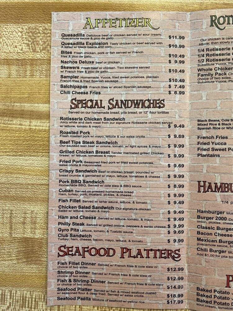 Roasting Oven & Grill - Fort Mill, SC menu_pic