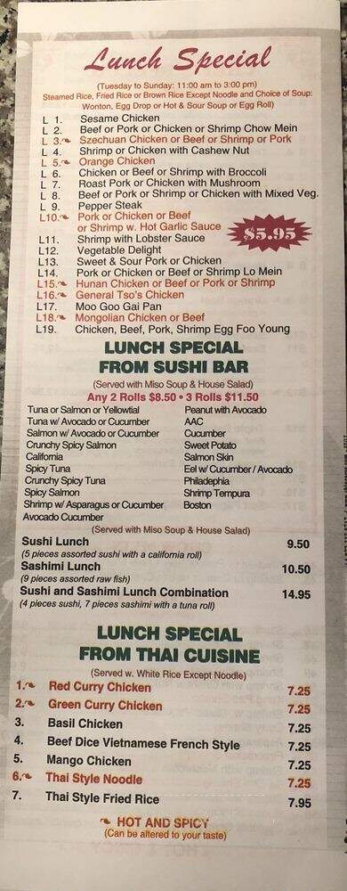 Peking Tokyo - Fort Mill, SC menu_pic