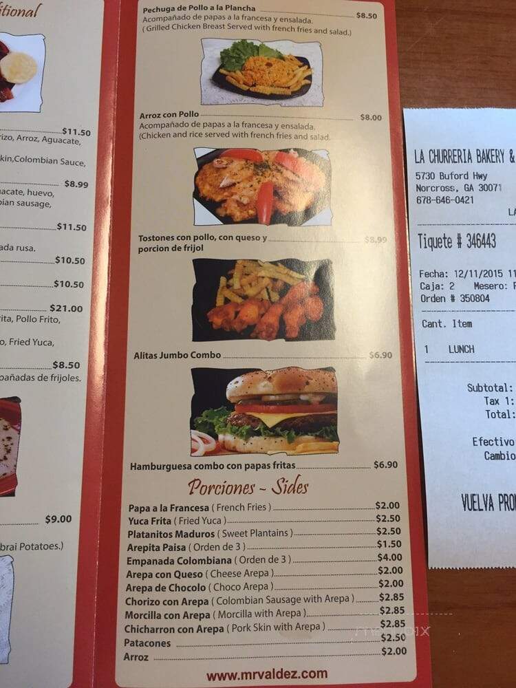 Mr. Valdez Latin Cafe - Norcross, GA menu_pic
