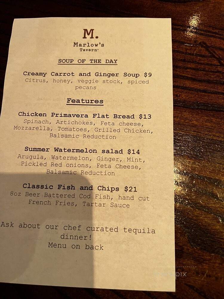 Marlow's Tavern - Marietta, GA menu_pic