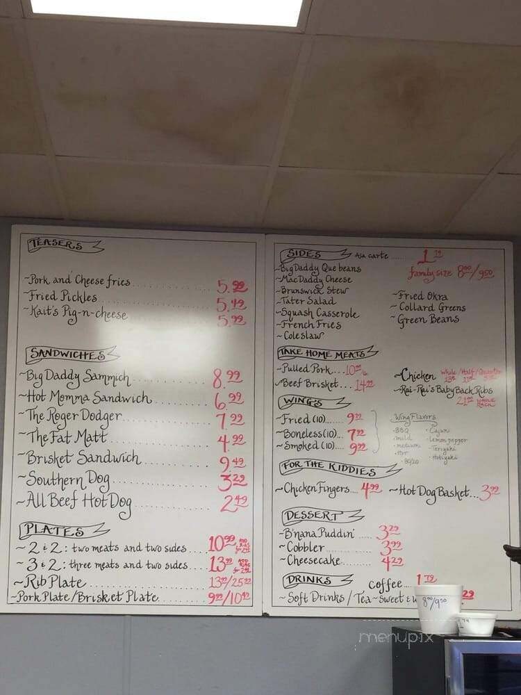 Big Daddy Que - Loganville, GA menu_pic