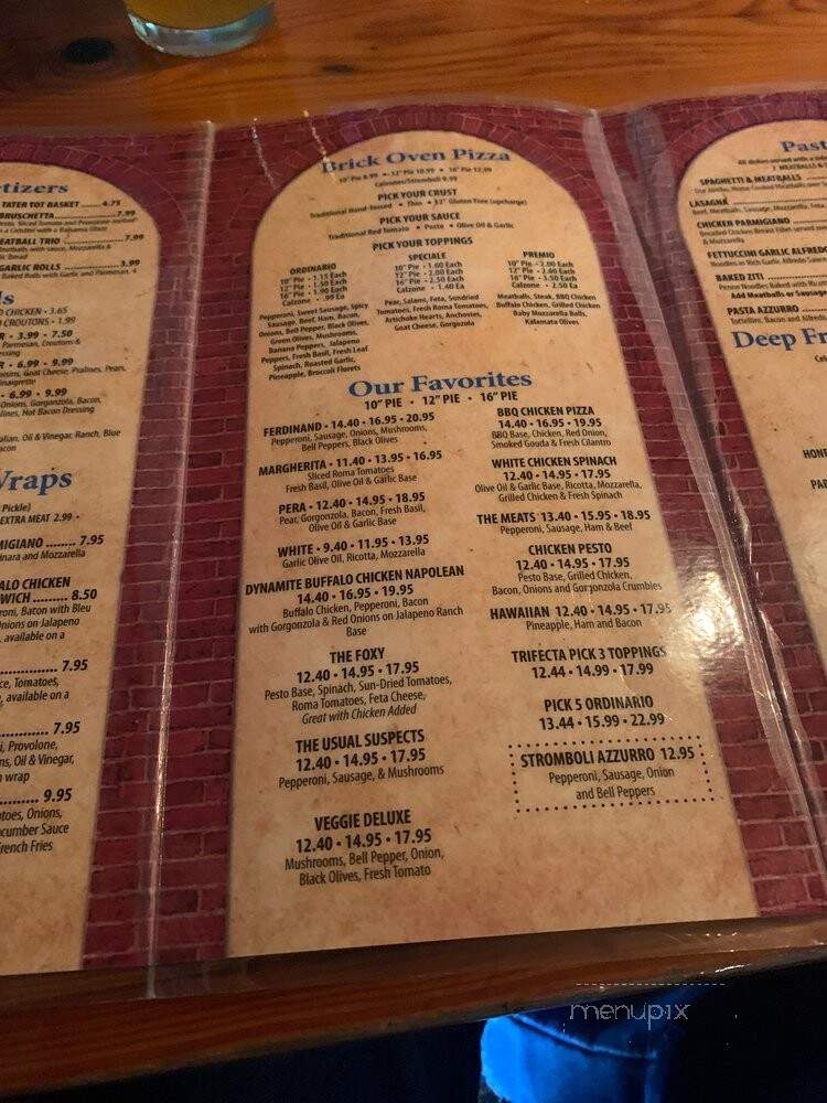 Pizzeria Azzurri - Cumming, GA menu_pic