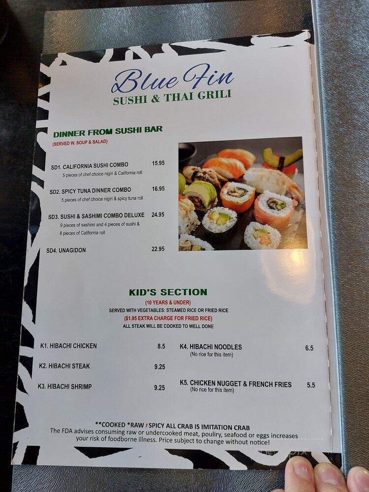 Blue Fin Sushi & Thai Grill - Cumming, GA menu_pic