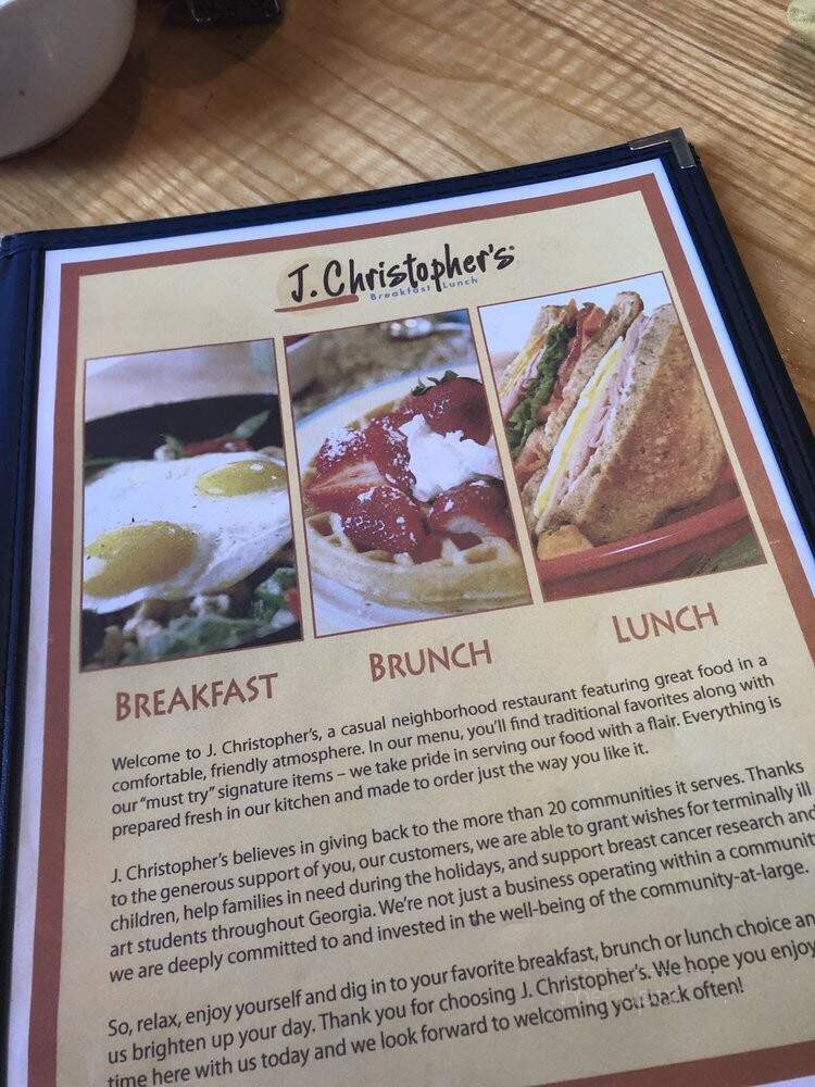 J Christopher's - Marietta, GA menu_pic