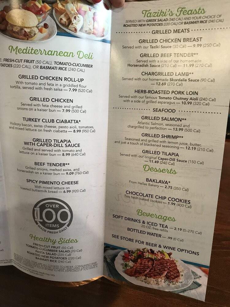 Taziki's Mediterranean Cafe - Sandy Springs, GA menu_pic