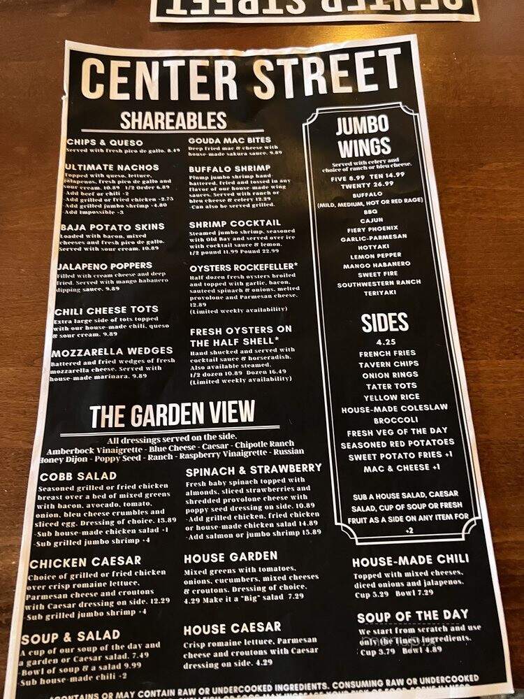 Center Street Tavern - Acworth, GA menu_pic