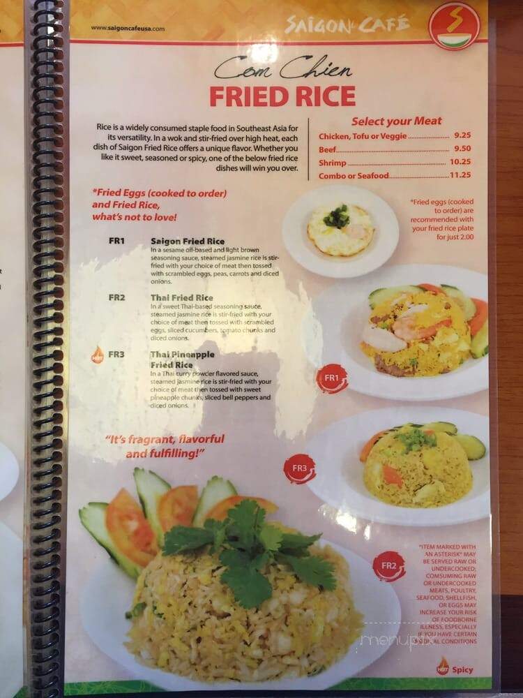 Saigon Cafe - Smyrna, GA menu_pic