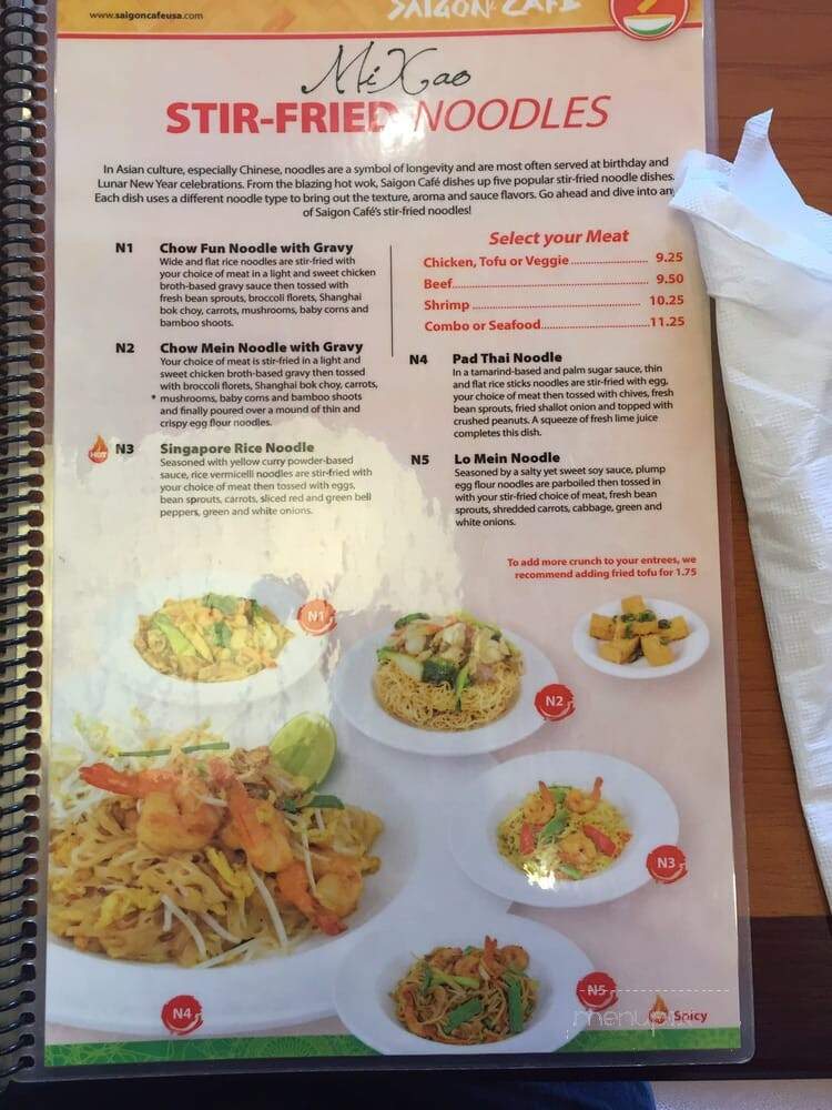 Saigon Cafe - Smyrna, GA menu_pic