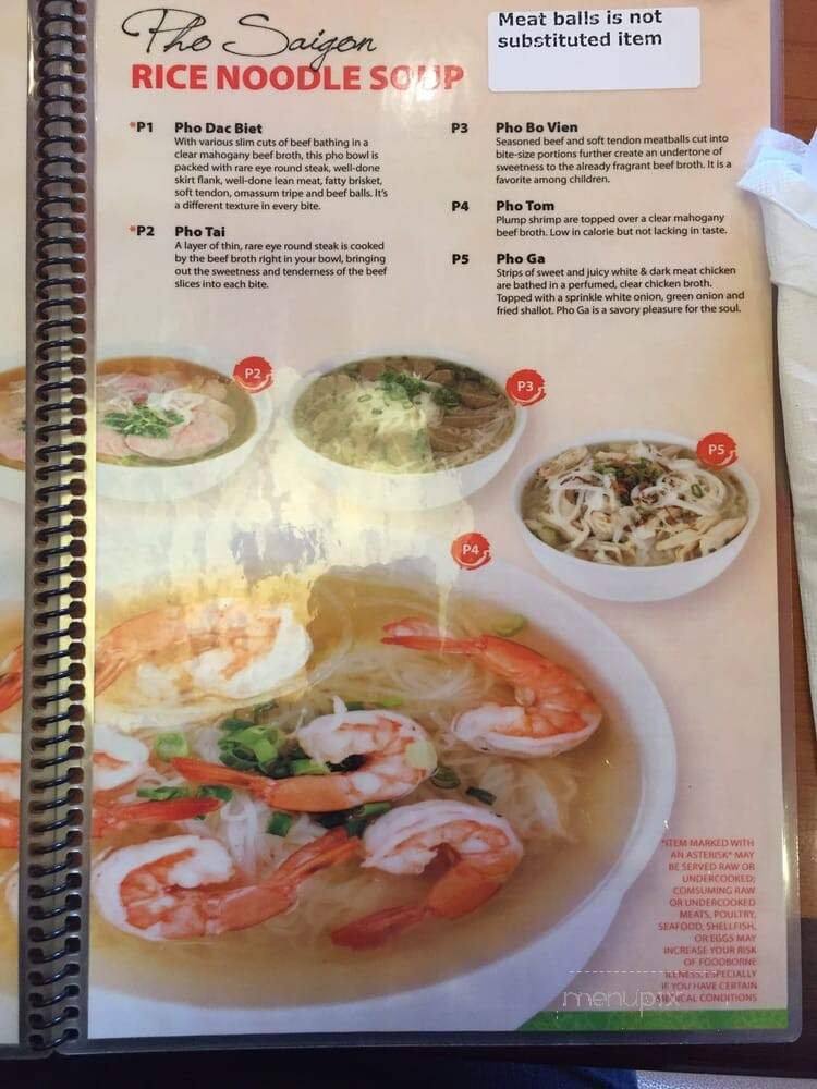 Saigon Cafe - Smyrna, GA menu_pic
