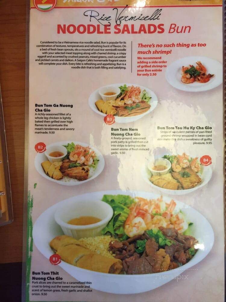 Saigon Cafe - Smyrna, GA menu_pic