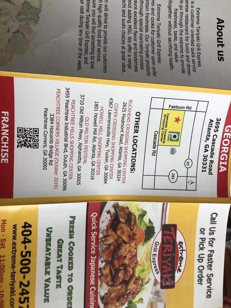 Extreme Teriyaki Grill Express - Atlanta, GA menu_pic