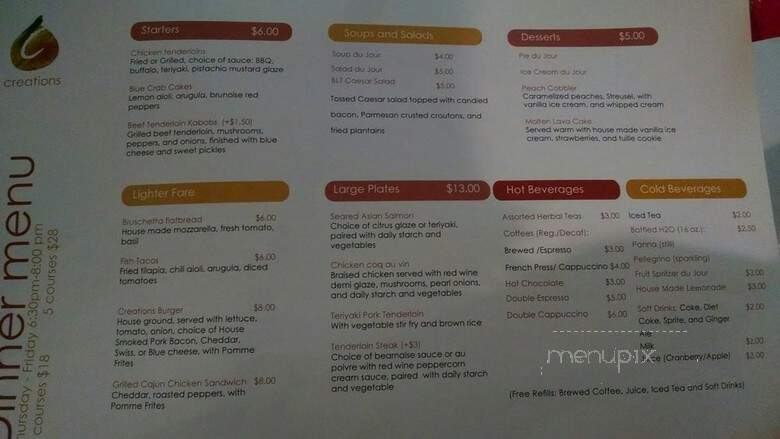 Creations Restaurant - Atlanta, GA menu_pic