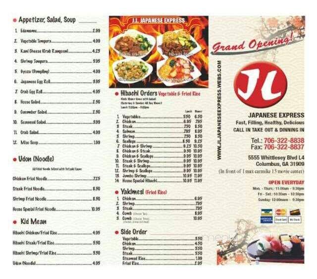 JL Japanese Express - Columbus, GA menu_pic