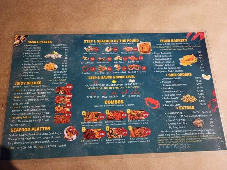 The Boiling Seafood - Savannah, GA menu_pic