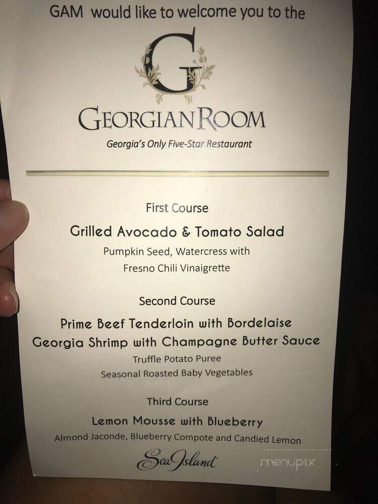 Georgian Room - Sea Island, GA menu_pic