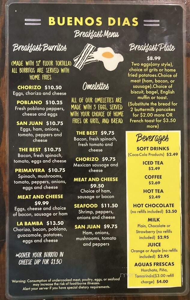 Buenos Dias - Saint Marys, GA menu_pic