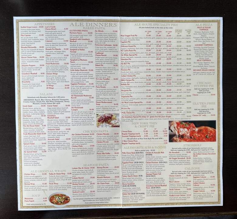 Ale Pie House - Jacksonville, FL menu_pic