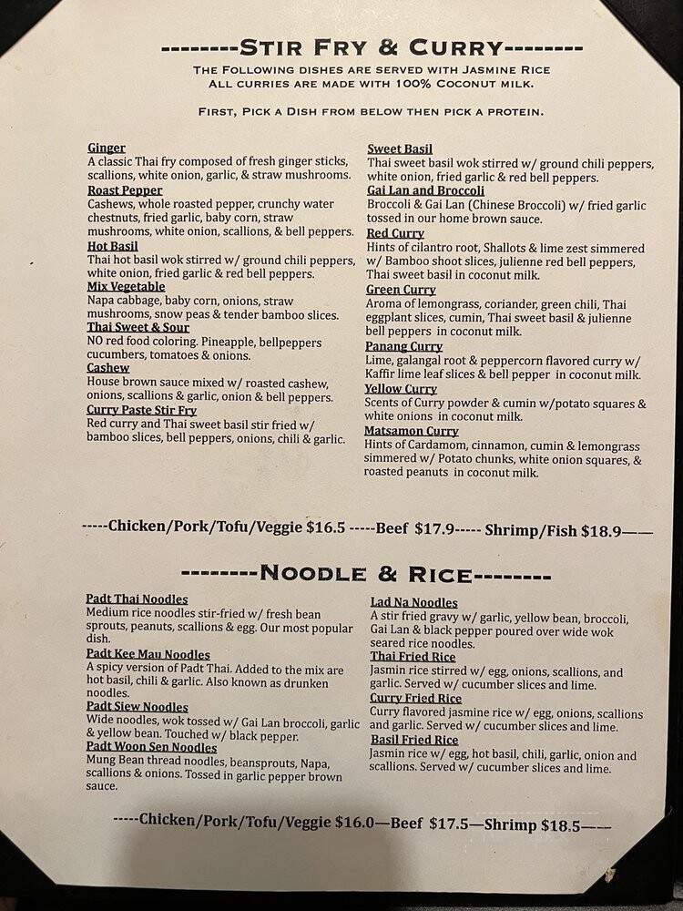 Pattaya Thai on King - Jacksonville, FL menu_pic