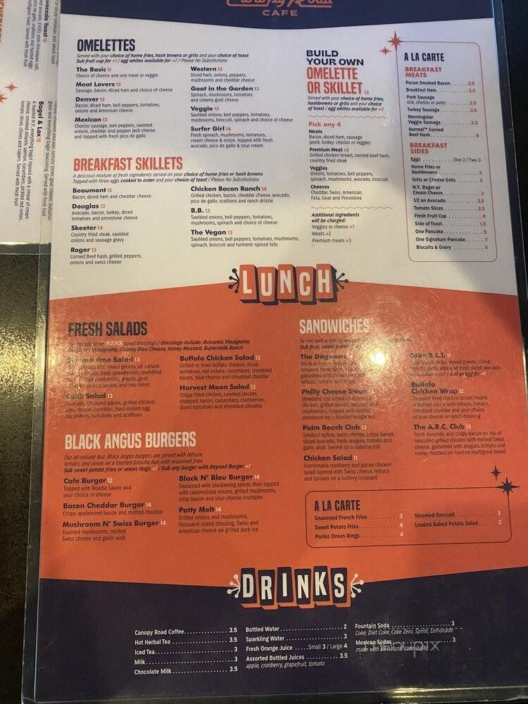 Canopy Road Cafe - Tallahassee, FL menu_pic