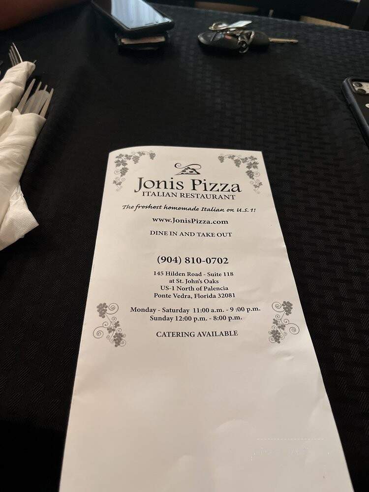 Jonis Pizza - Saint Johns, FL